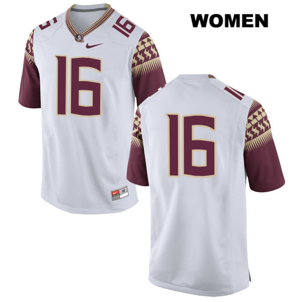 Women's NCAA Nike Florida State Seminoles #16 Alex Eleyssami College No Name White Stitched Authentic Football Jersey QBQ5569TL